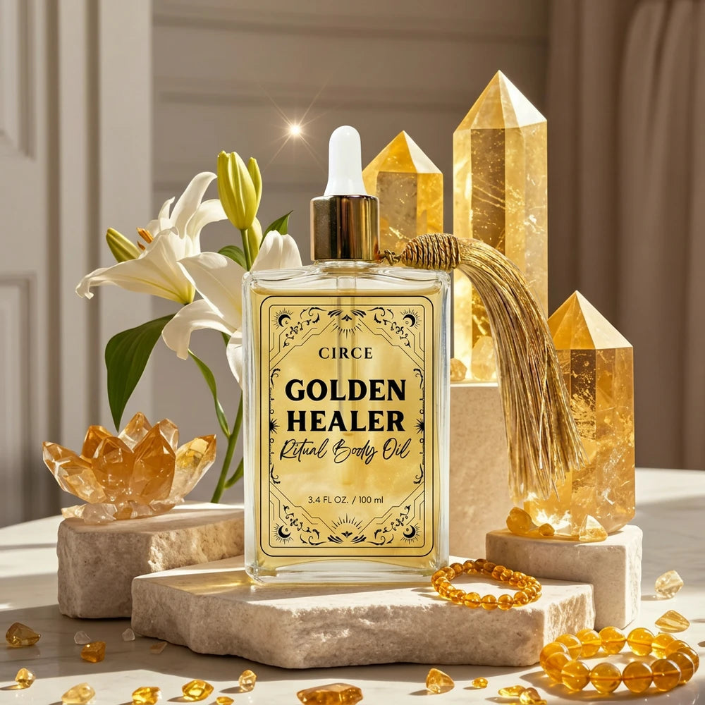 Healing Ritual Body Oil — Lavender & Chamomile Oil with Golden Healer Quartz