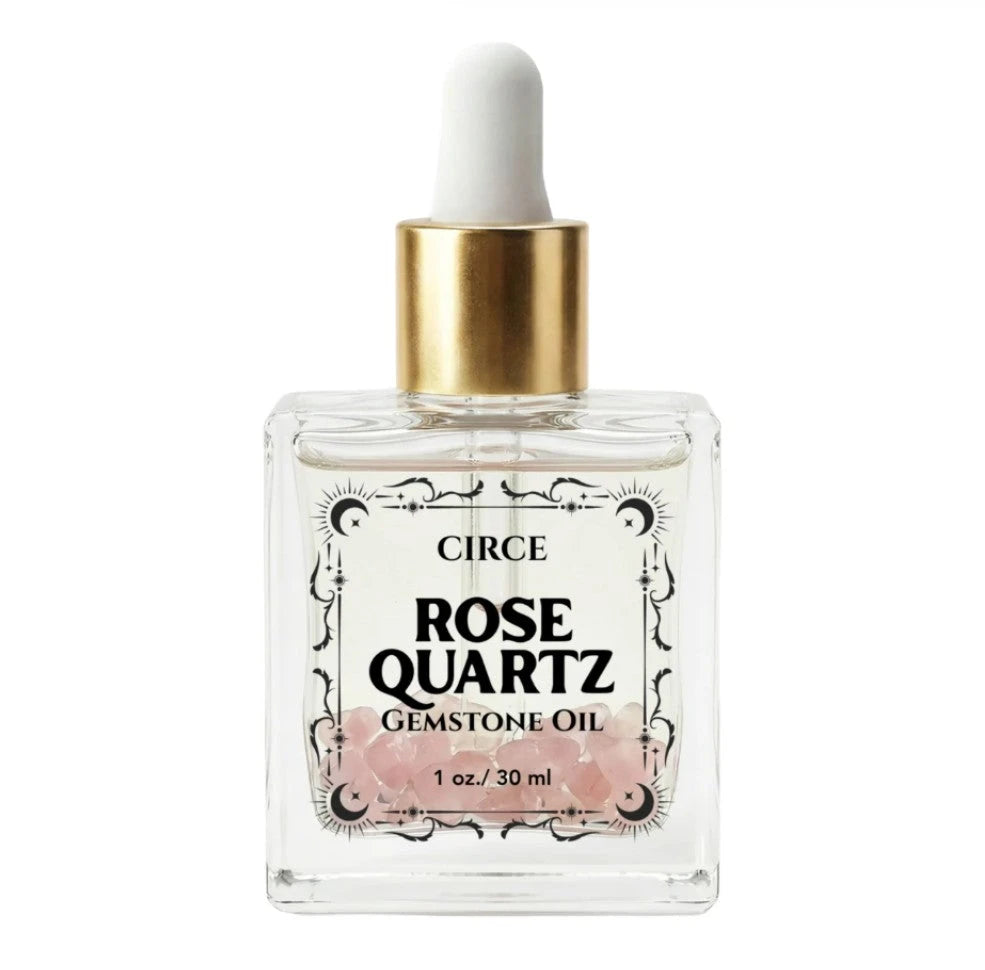 Rose Quartz Gemstone Body Oil — Cherry Blossom Shimmer Oil for Love & Self-Care