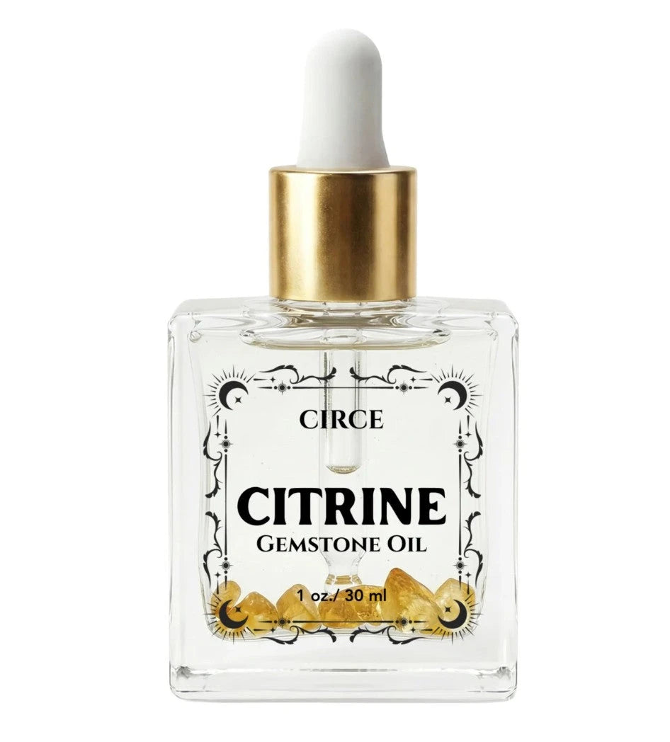 Citrine Gemstone Body Oil — Abundance & Prosperity Shimmer Oil with Patchouli & Pineapple